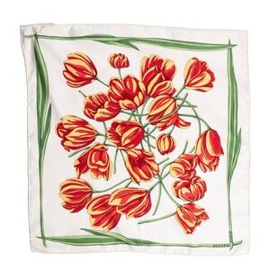 Hermes Scarf Women's Tulips Silk Pocket Square Silk Scarf